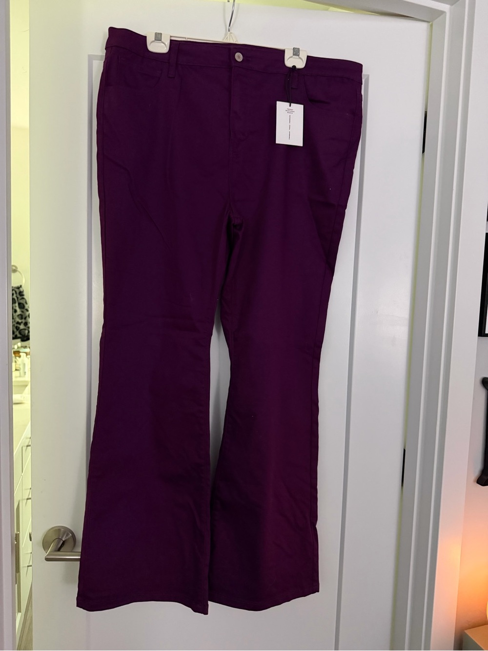 Zenana Outfitters Plum Wide-Leg Flare Jeans